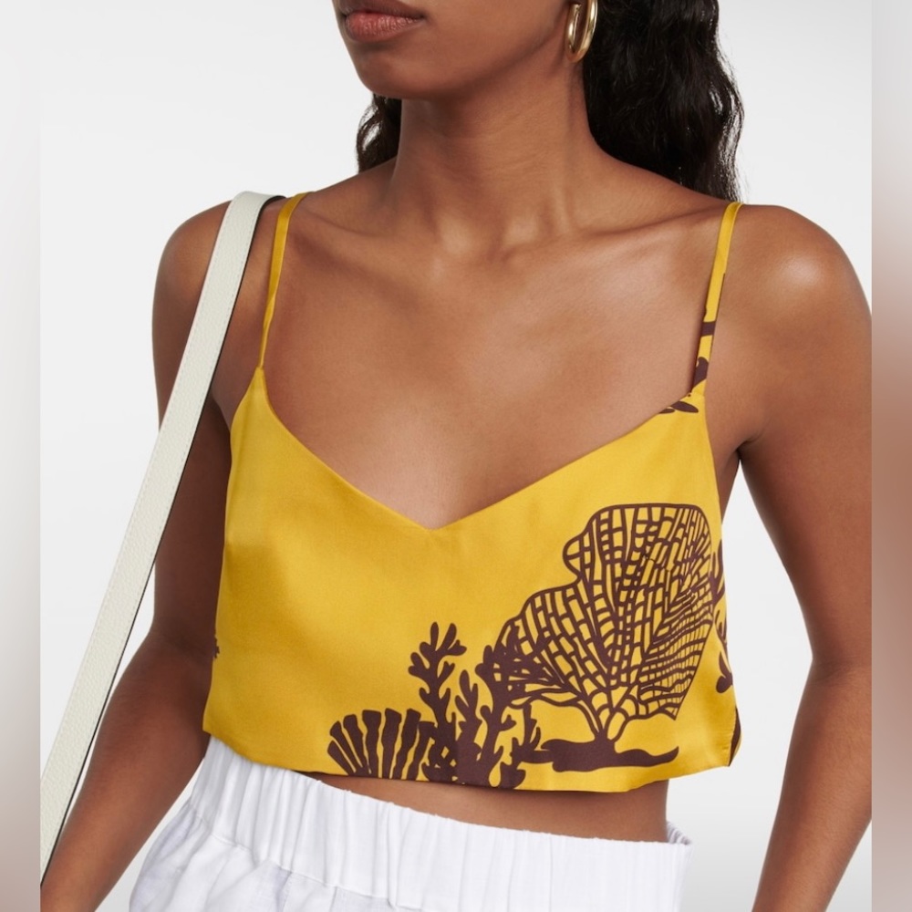 ASCENO Ezra silk crop top